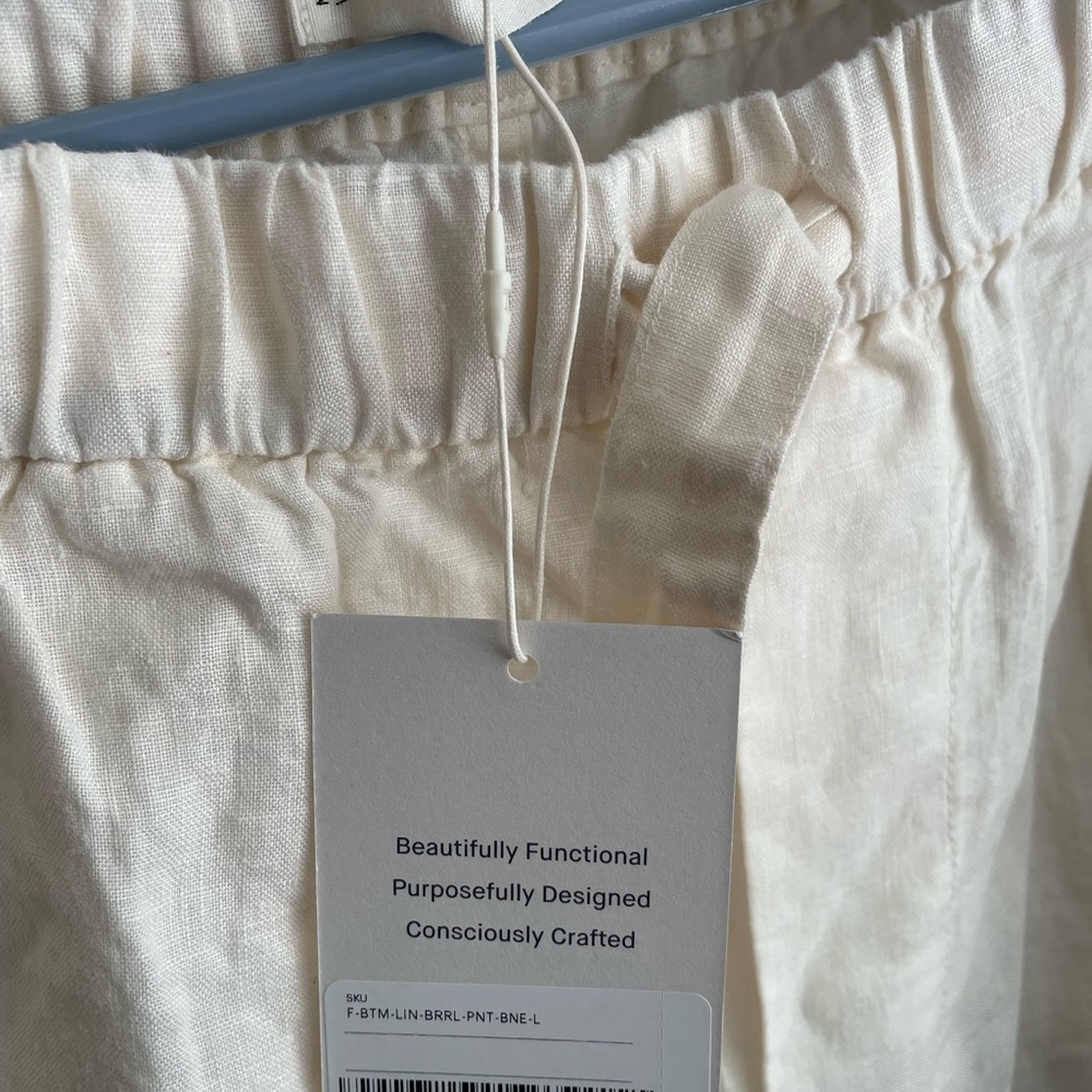 Everlane Linen Barrel Pants Bone L 100% European Linen - Picture 7 of 8